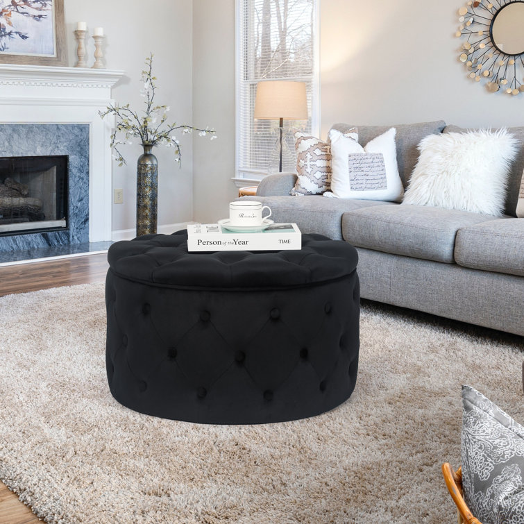 Tufted deals ottoman black